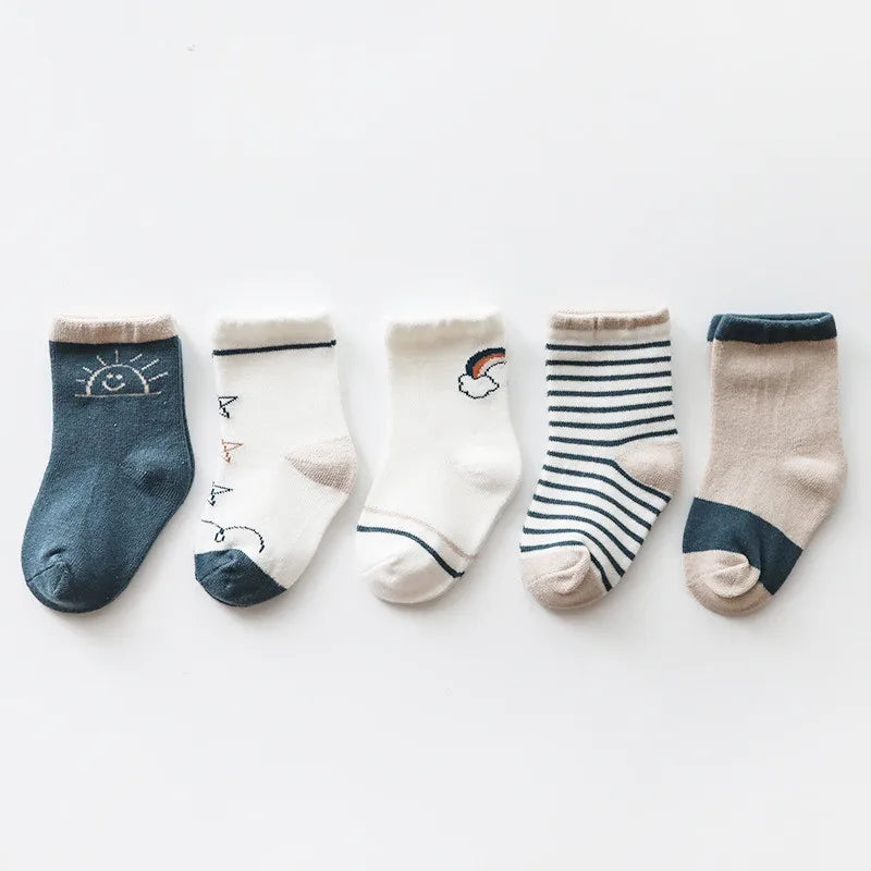 5Pairs/Lot Newborn Baby Socks Cotton Baby Socks for Girls Autumn Winter Toddler Baby Boy Socks Infant Baby Boys Clothes