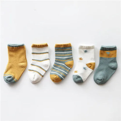 5Pairs/Lot Newborn Baby Socks Cotton Baby Socks for Girls Autumn Winter Toddler Baby Boy Socks Infant Baby Boys Clothes