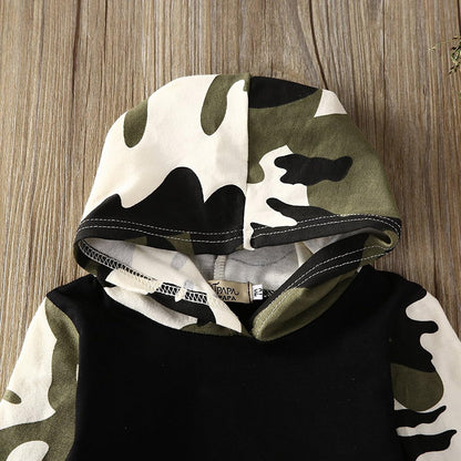 Infant Baby Boys Camouflage Hoodie Tops +Long Pants Outfits Set Clothes 0-3Y