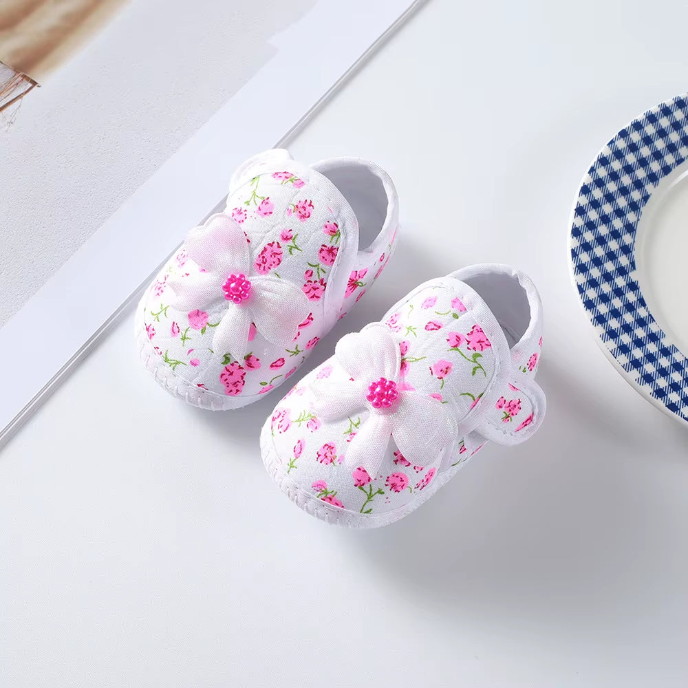 Baby Girl Shoes First Walkers Lace Floral Newborn Baby Shoes Princess Infant Toddler Baby Shoes for Boys Flats Soft Prewalkers